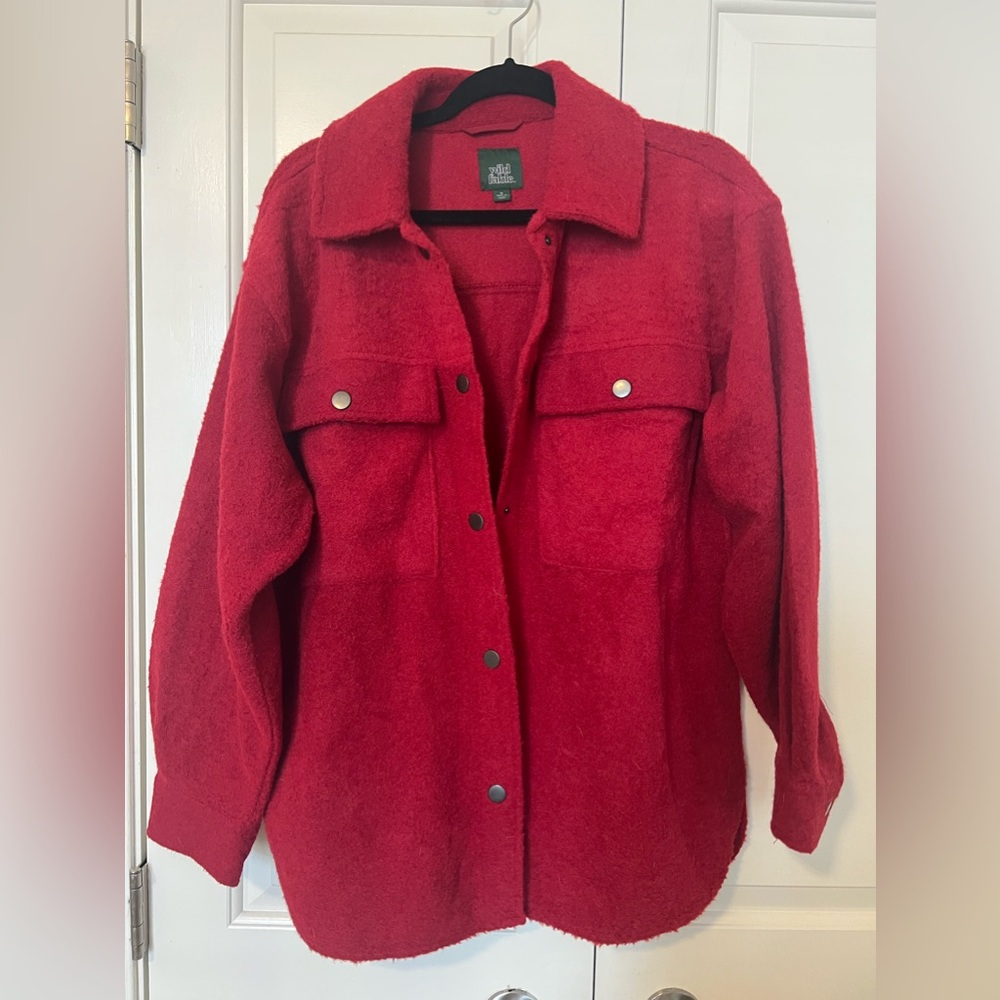 EUC cardigan coat over shirt jacket flannel